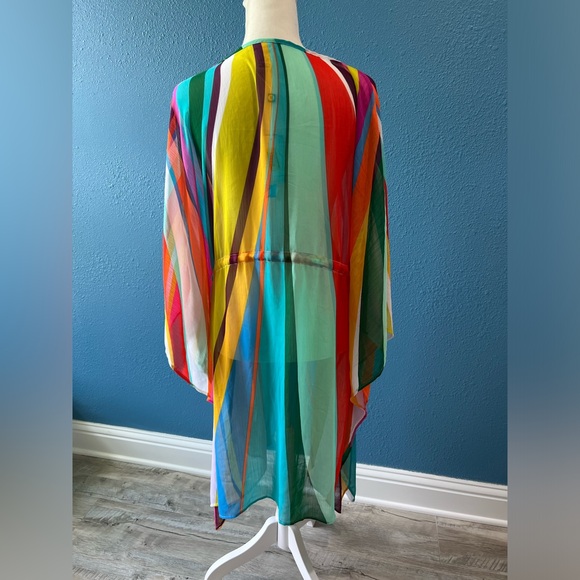 Bleu Rod Beattie India Bazaar Rainbow
Kaftan Sheer Tie Front Swimsuit Cover Up - Picture 2 of 6